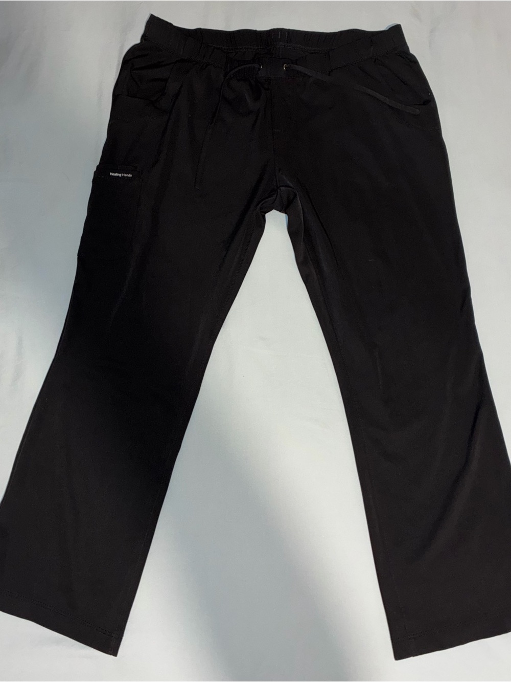 HH Works by healing hands Women's Straight-Leg Black Scrub Pants size XL petite
